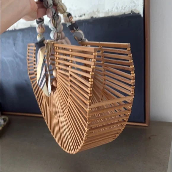 Cult Gaia Bamboo Ark Bag with Multicolor Scarf - Picture 7 of 7